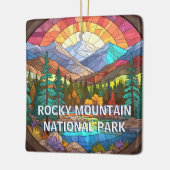 Rocky Mountain National Park Faux Glas in lood Keramisch Ornament (Links)