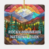 Rocky Mountain National Park Faux Glas in lood Keramisch Ornament (Achterkant)