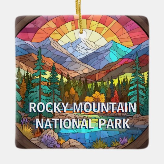 Rocky Mountain National Park Faux Glas in lood Keramisch Ornament (Voorkant)