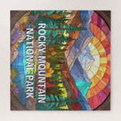 Rocky Mountain National Park Faux Glas in lood Legpuzzel (Horizontaal)