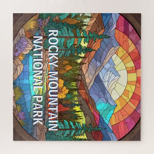 Rocky Mountain National Park Faux Glas in lood Legpuzzel (Horizontaal)