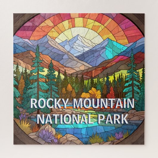 Rocky Mountain National Park Faux Glas in lood Legpuzzel (Verticaal)