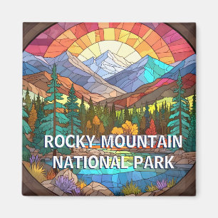 Rocky Mountain National Park Faux Glas in lood Magneet