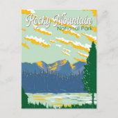 Rocky Mountain National Park Illustratie Reizen Briefkaart (Voorkant)