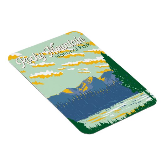 Rocky Mountain National Park Illustratie Reizen Magneet (Rechterzijde)
