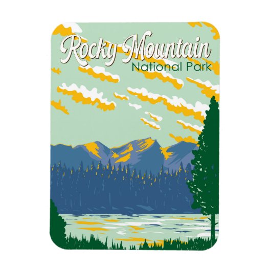 Rocky Mountain National Park Illustratie Reizen Magneet (Verticaal)