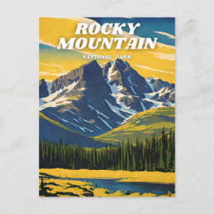 Rocky Mountain National Park illustratie retro Ae Briefkaart