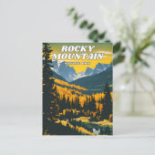 Rocky Mountain National Park illustratie retro Briefkaart (Staand voorkant)