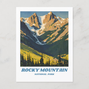 Rocky Mountain National Park illustratie retro Cl Briefkaart