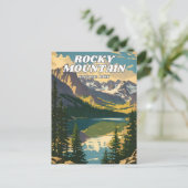 Rocky Mountain National Park illustratie retro De Briefkaart (Staand voorkant)
