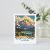 Rocky Mountain National Park illustratie retro H Briefkaart (Staand voorkant)