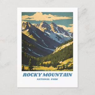 Rocky Mountain National Park illustratie retro Sc Briefkaart