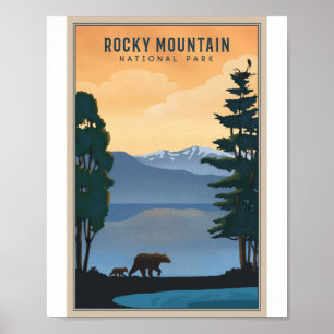 Rocky Mountain National Park Litho Kunstwerk Poste Poster