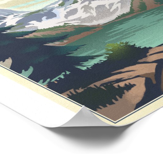 Rocky Mountain National Park Litho Kunstwerk Poste Poster (Hoek)