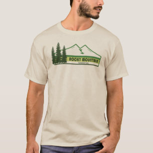 Rocky Mountain National Park met groene strepen T-shirt