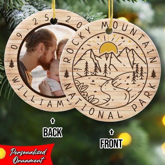 Rocky Mountain National Park Minimalistisch hout Keramisch Ornament