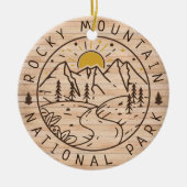 Rocky Mountain National Park Minimalistisch hout Keramisch Ornament (Voorkant)