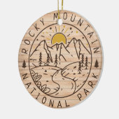 Rocky Mountain National Park Minimalistisch hout Keramisch Ornament (Links)