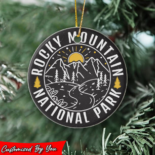 Rocky Mountain National Park Minimalistische souve Keramisch Ornament