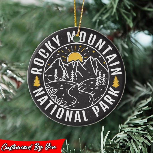 Rocky Mountain National Park Minimalistische souve Keramisch Ornament