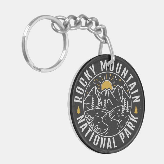 Rocky Mountain National Park Minimalistische souve Sleutelhanger (Voorkant Links)
