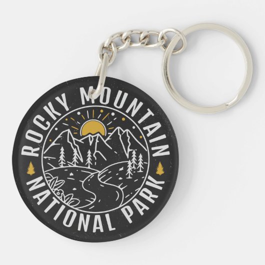 Rocky Mountain National Park Minimalistische souve Sleutelhanger (Achterkant)