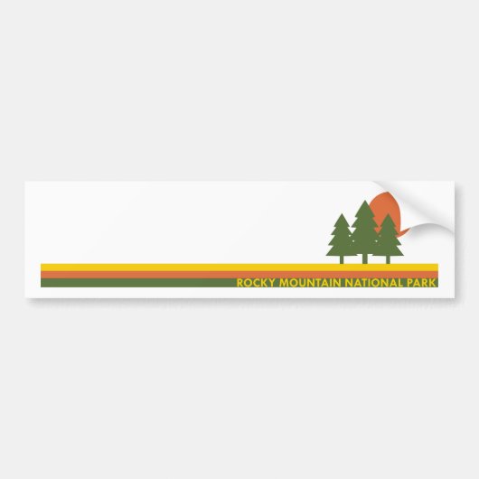 Rocky Mountain National Park Pine Trees Sun Bumpersticker (Voorkant)