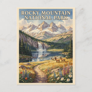 Rocky Mountain National Park Reis in stijl Briefkaart