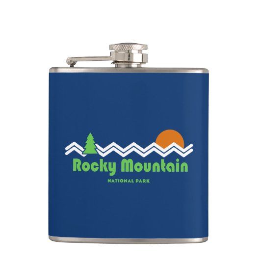 Rocky Mountain National Park Retro Heupfles (Voorkant)