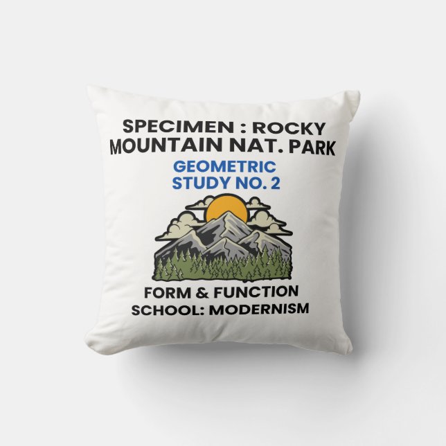 Rocky Mountain National Park Retro Specimen Kussen (Voorkant)