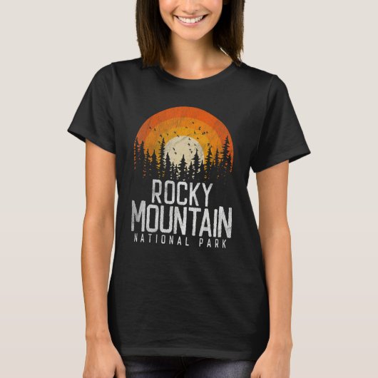 Rocky Mountain National Park Retro Style  T-shirt (Voorkant)