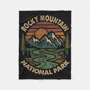 Rocky Mountain National Park Retro Zonsondergang B Fleece Deken