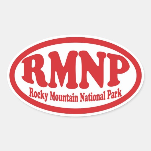Rocky Mountain National Park rode ovale sticker (Voorkant)
