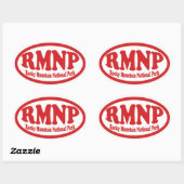 Rocky Mountain National Park rode ovale sticker (Vel)