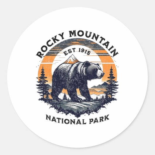 Rocky Mountain National Park Ronde Sticker (Voorkant)
