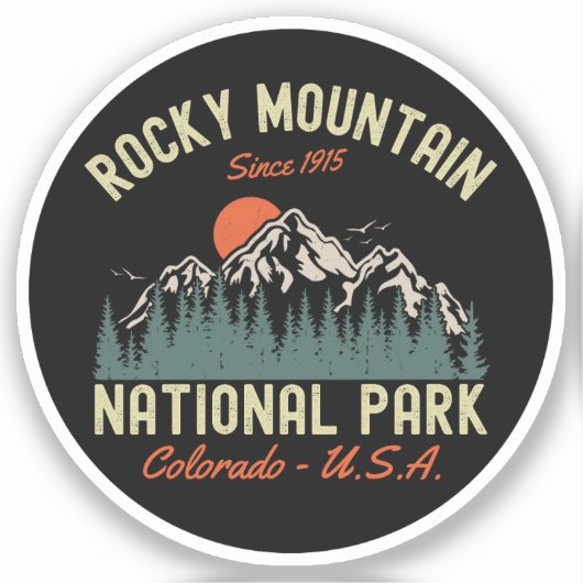 Rocky Mountain National Park Since 1915 Sticker (Voorkant)