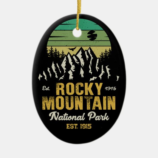 Rocky Mountain National Park  souvenirs jaren 60 Keramisch Ornament (Voorkant)
