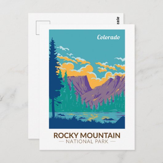 Rocky Mountain National Park Teton Range Reizen Briefkaart (Voorkant / Achterkant)