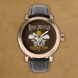Rocky Mountain National Park Vintage  Horloge