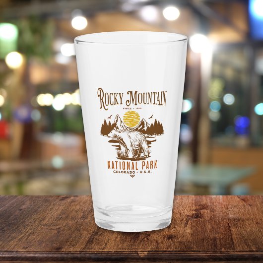 Rocky Mountain National Park Vintage Landscape Glas