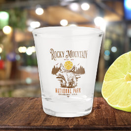 Rocky Mountain National Park Vintage Landscape Shot Glas