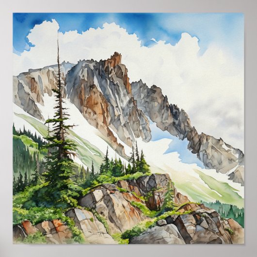 Rocky Mountain National Park Waterverf Poster (Voorkant)