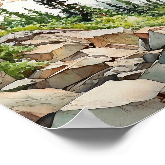 Rocky Mountain National Park Waterverf Poster (Hoek)