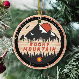 Rocky Mountain National Park Wood  zonsondergang Keramisch Ornament