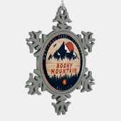Rocky Mountain National Park Wood  zonsondergang Tin Sneeuwvlok Ornament (Links)