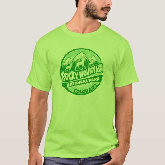 Rocky Mountain Park Colorado green logo tshirt (Voorkant)