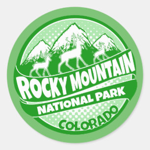 Rocky Mountain Park Colorado groene logo stickers