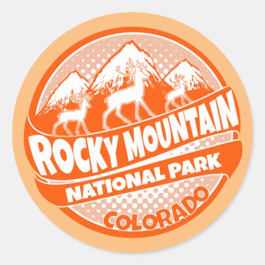 Rocky Mountain Park Colorado oranje logo stickers (Voorkant)