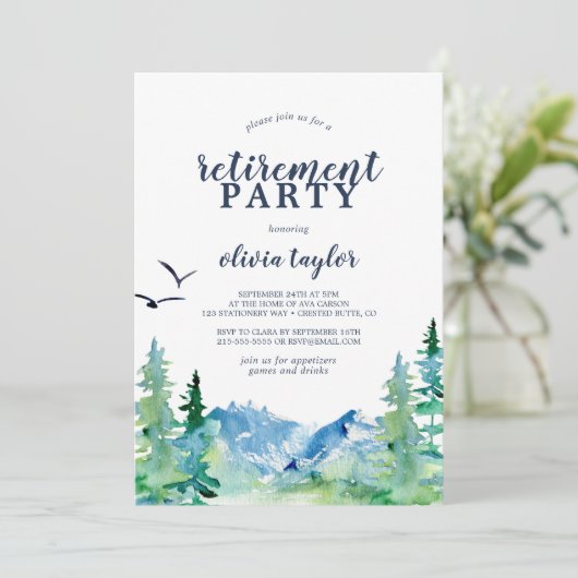 Rocky Mountain Retirement Party Kaart (Staand voorkant)