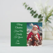 Rocky Mountain Santa en zijn paard Feestdagenkaart (Staand voorkant)